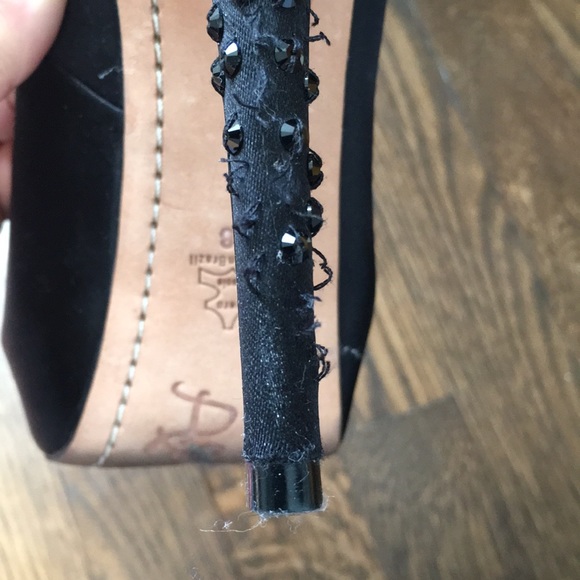 Alice & Olivia black crystal open toe heels - Picture 6 of 7